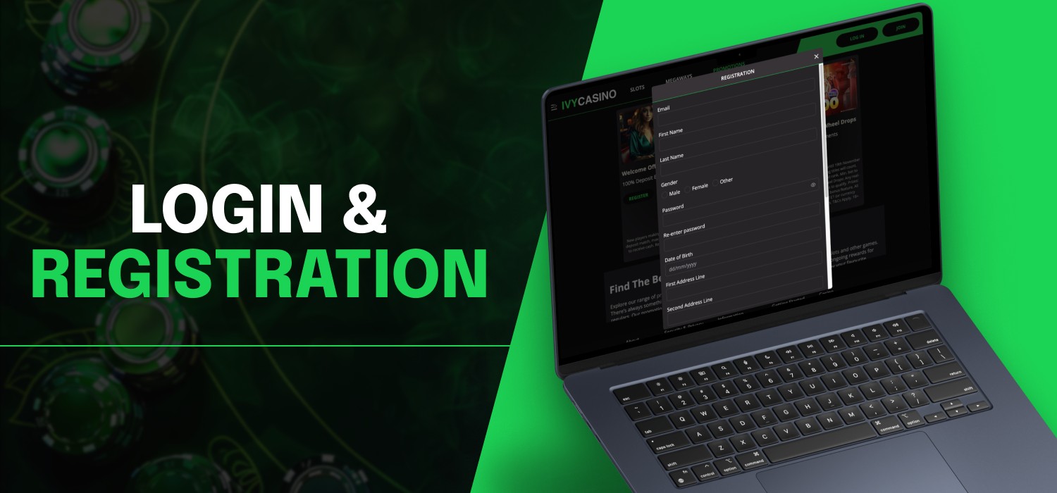 login and registration at ivy casino